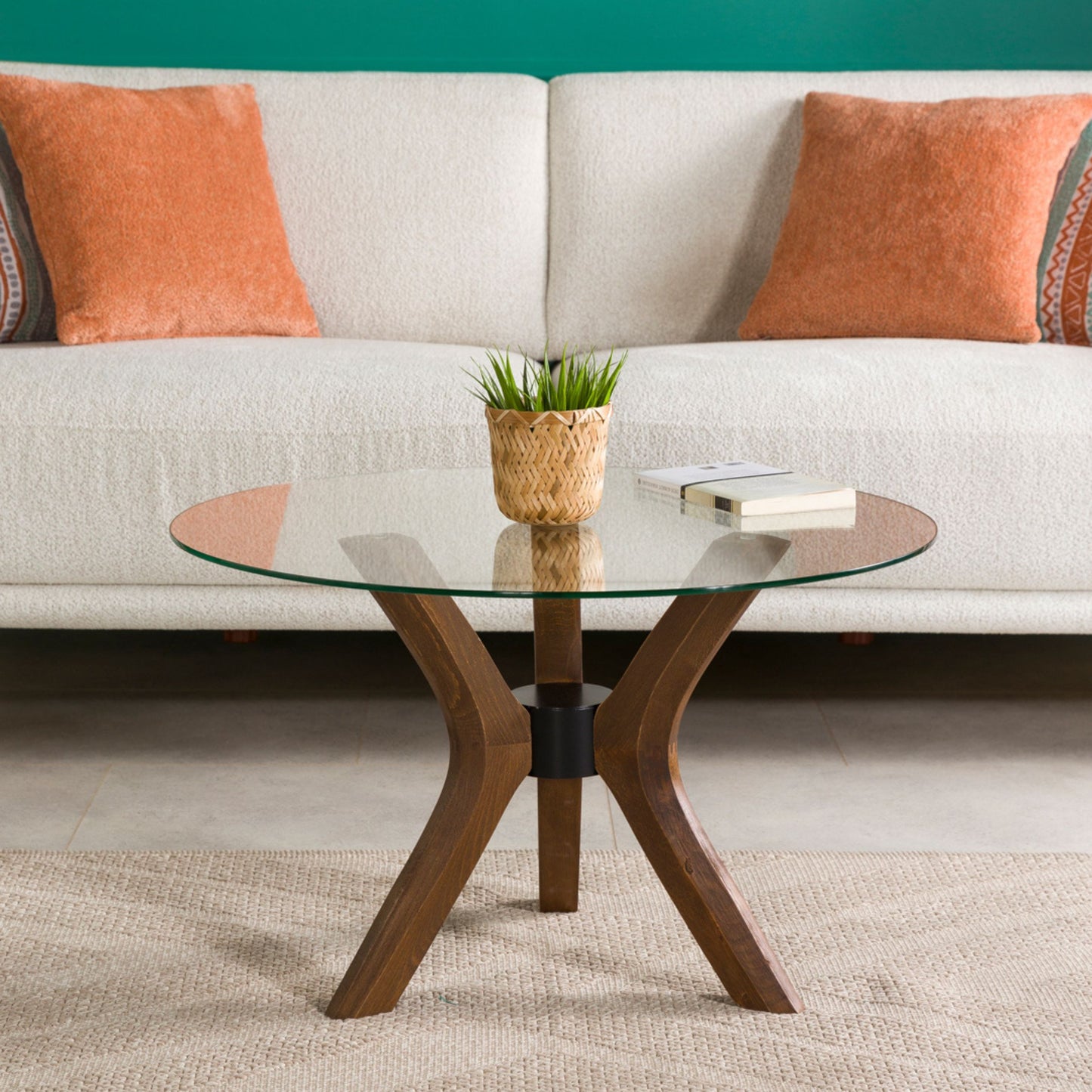 Solid Wood Round Coffee Table Base 3-Legs