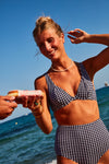 La Magnétique - Vichy Marine - high-waisted bikini bottom