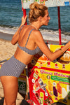 La Magnétique - Vichy Marine - high-waisted bikini bottom