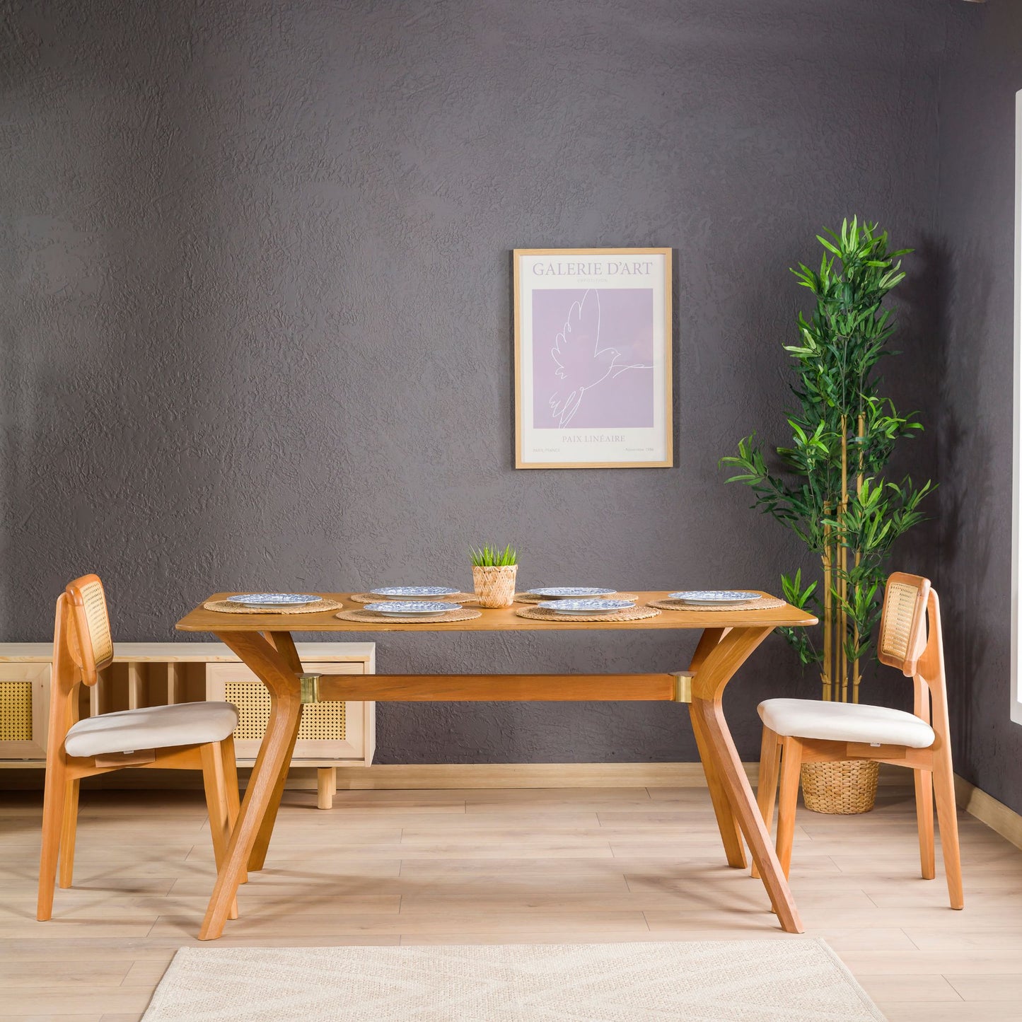 Modern Rectangle Dining Table with Butterfly Legs