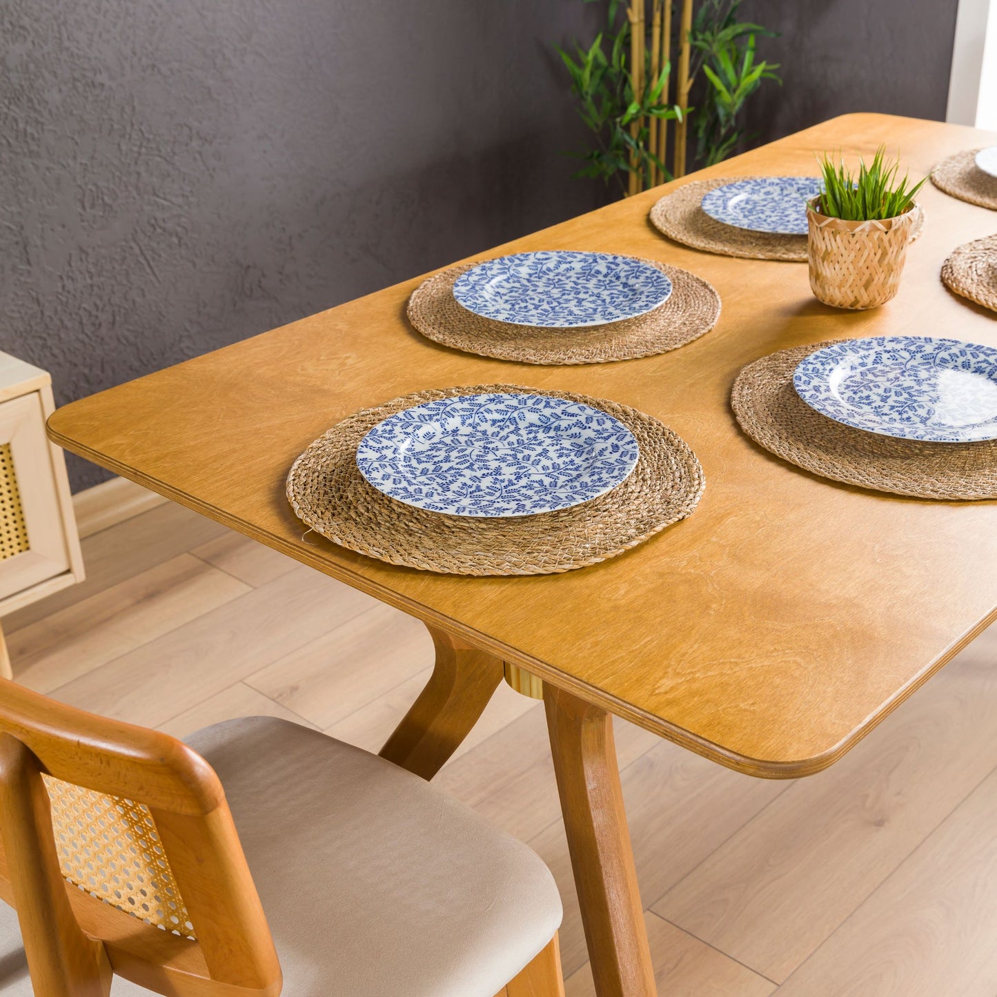 Modern Rectangle Dining Table with Butterfly Legs