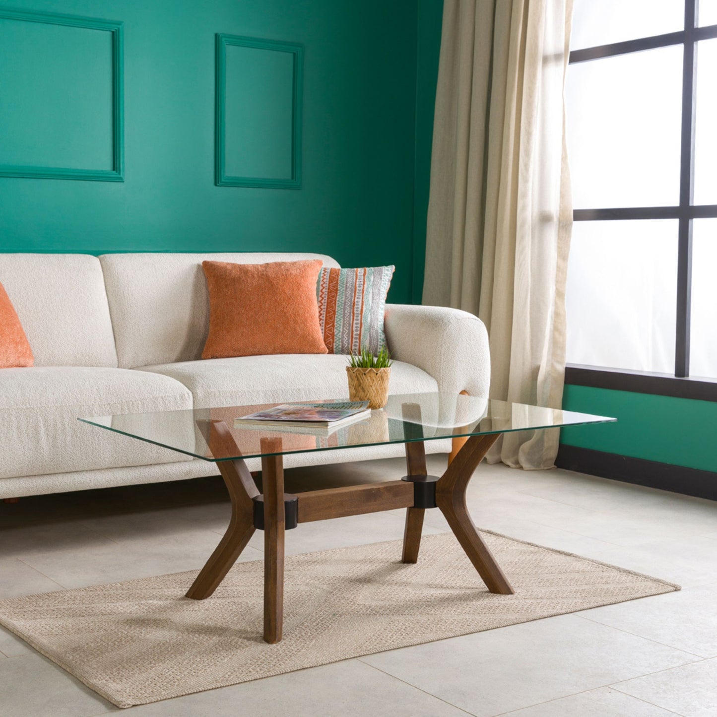 Solid Wood Rectangle Coffee Table Base 4-Legs