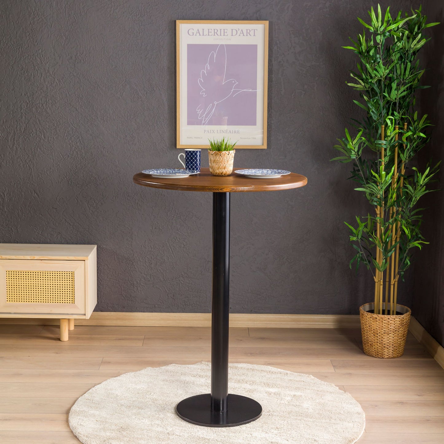 Rustic Bistro Table – Solid Pine Wood