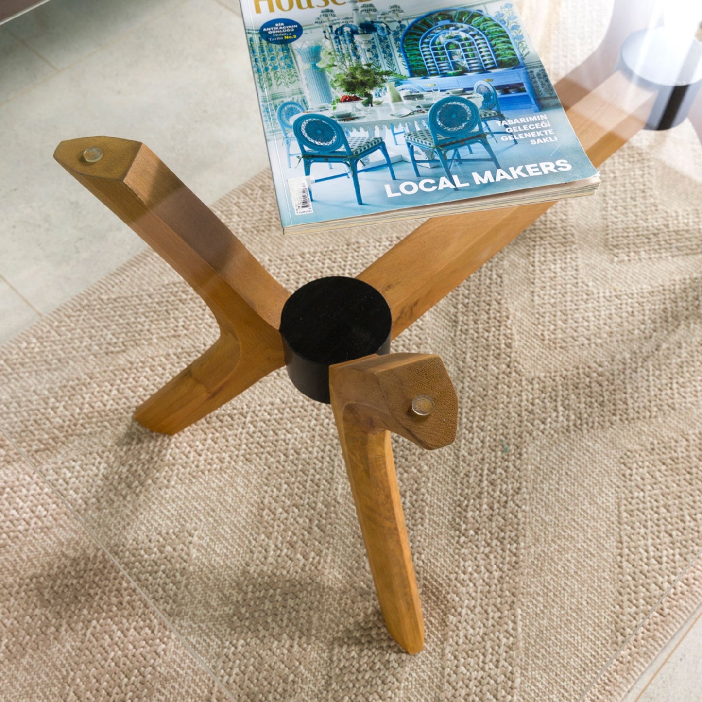 Solid Wood Rectangle Coffee Table Base 4-Legs