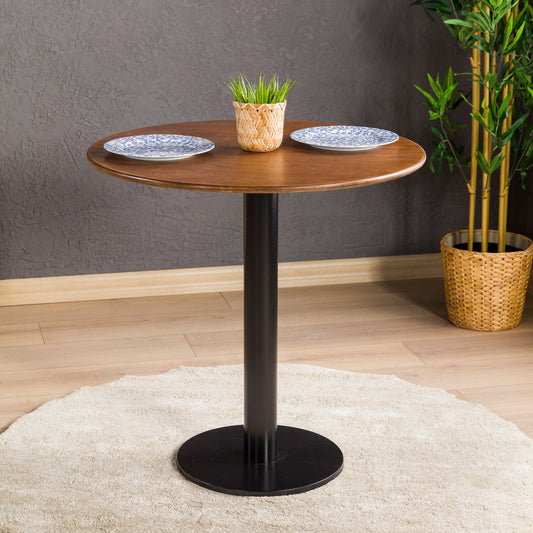 Birch Plywood Round Dining Table with Metal Tulip Leg