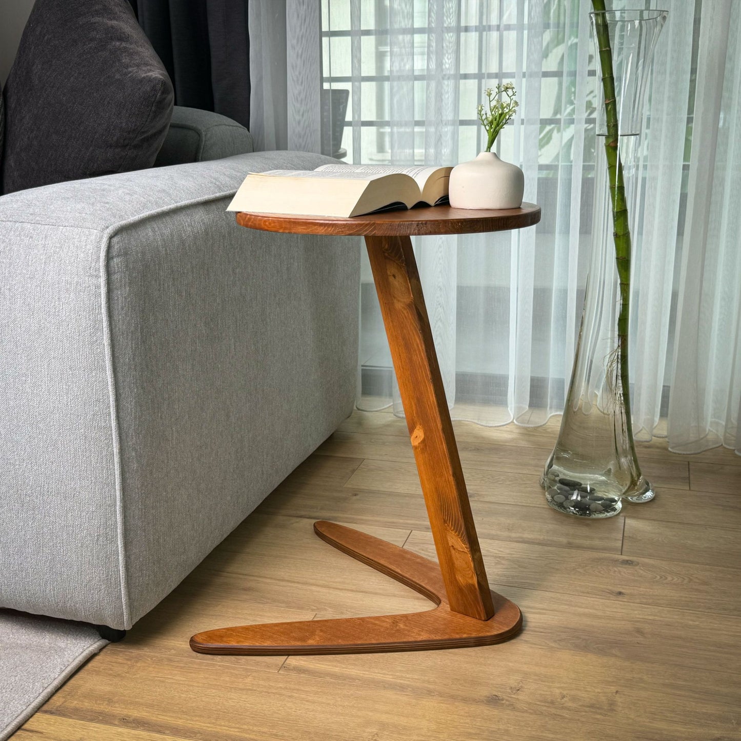 Slide-Under Wooden C Table