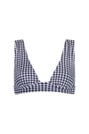 anja bikini top scarf l'ensorcelant vichy navy front