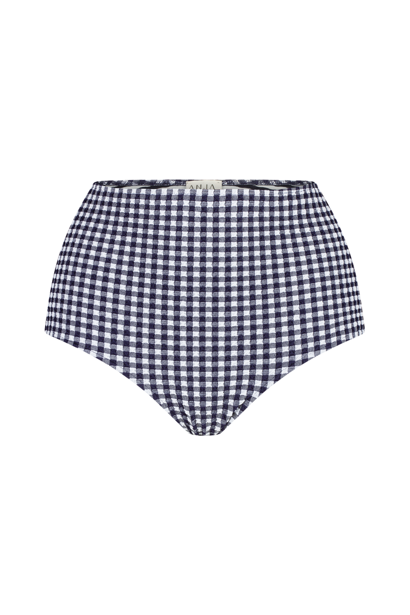 La Magnétique - Vichy Marine - high-waisted bikini bottom
