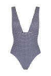 anja swimsuit one-piece le plongeant vichy navy front