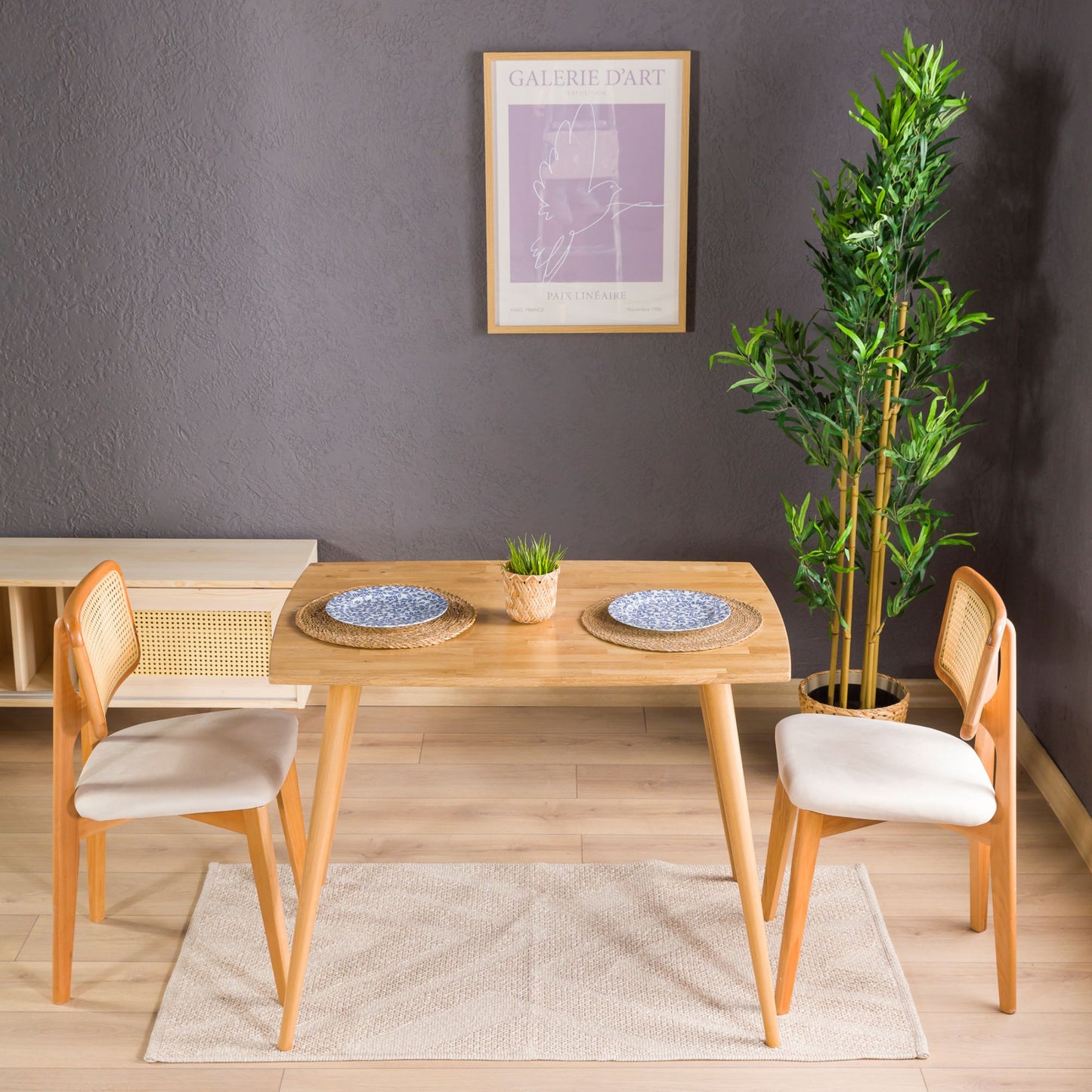 Solid Oak Oval Edged Rectangle Dining Table