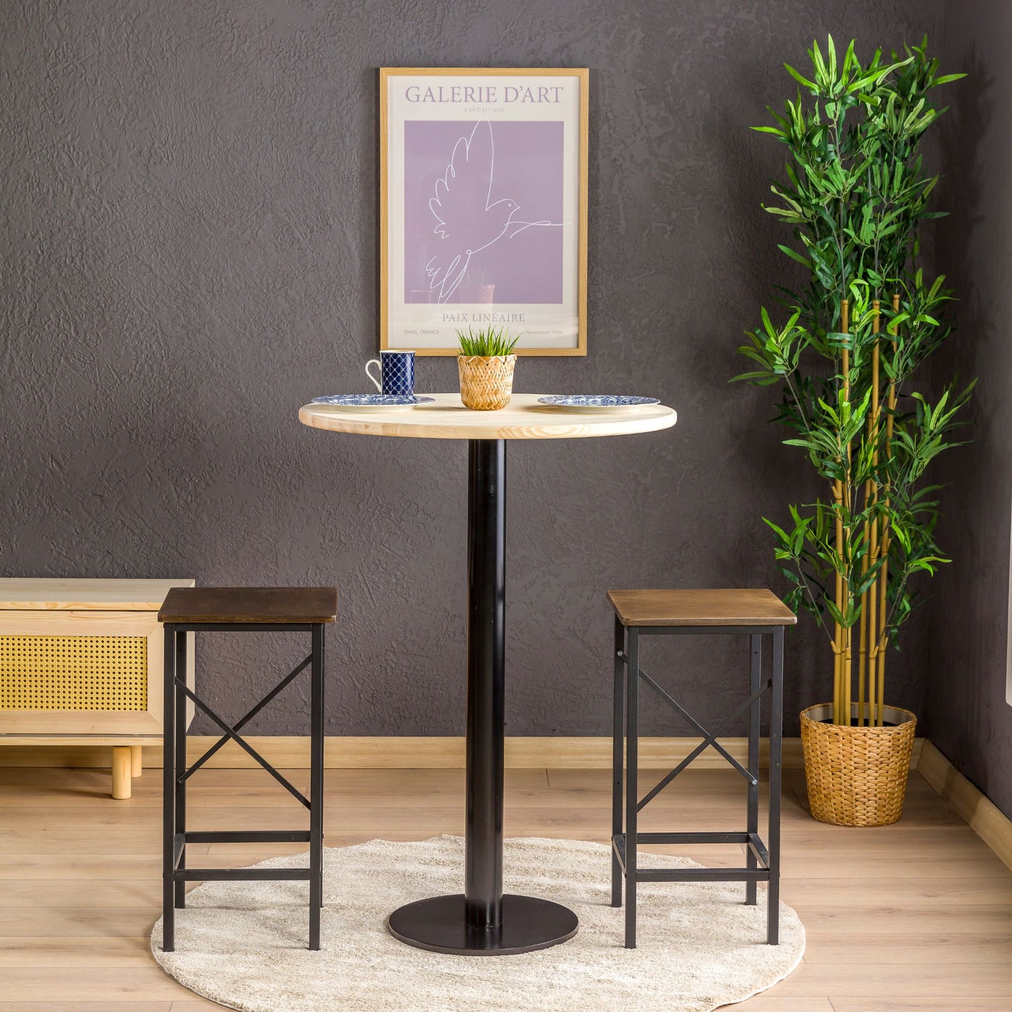 Rustic Bistro Table – Solid Pine Wood