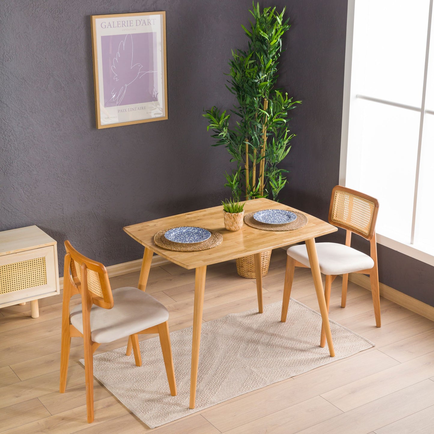Solid Oak Oval Edged Rectangle Dining Table