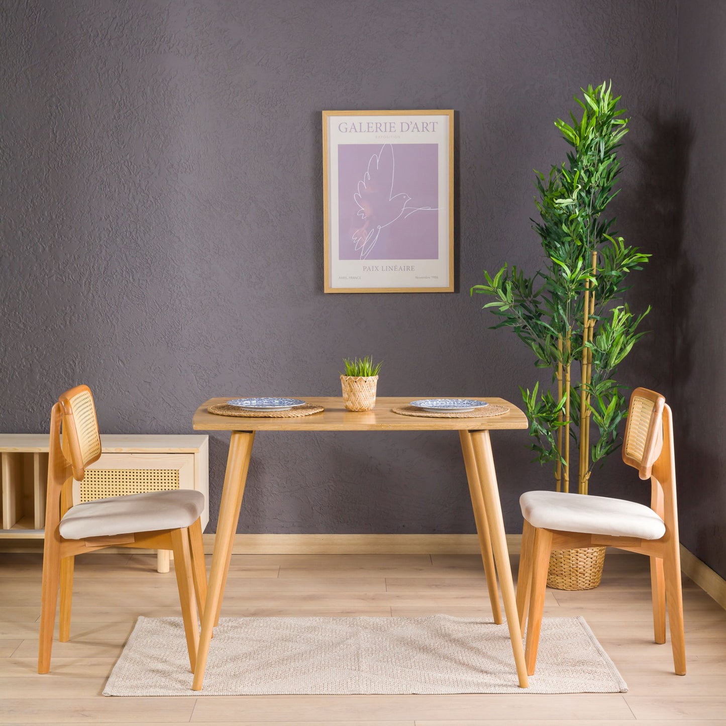 Solid Oak Oval Edged Rectangle Dining Table