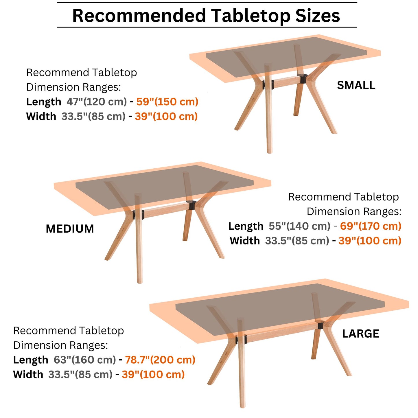 Solid Wood Rectangle Dining Table Base 4-Legs
