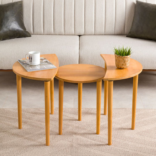 Solid Wood Round Nesting Coffee Table