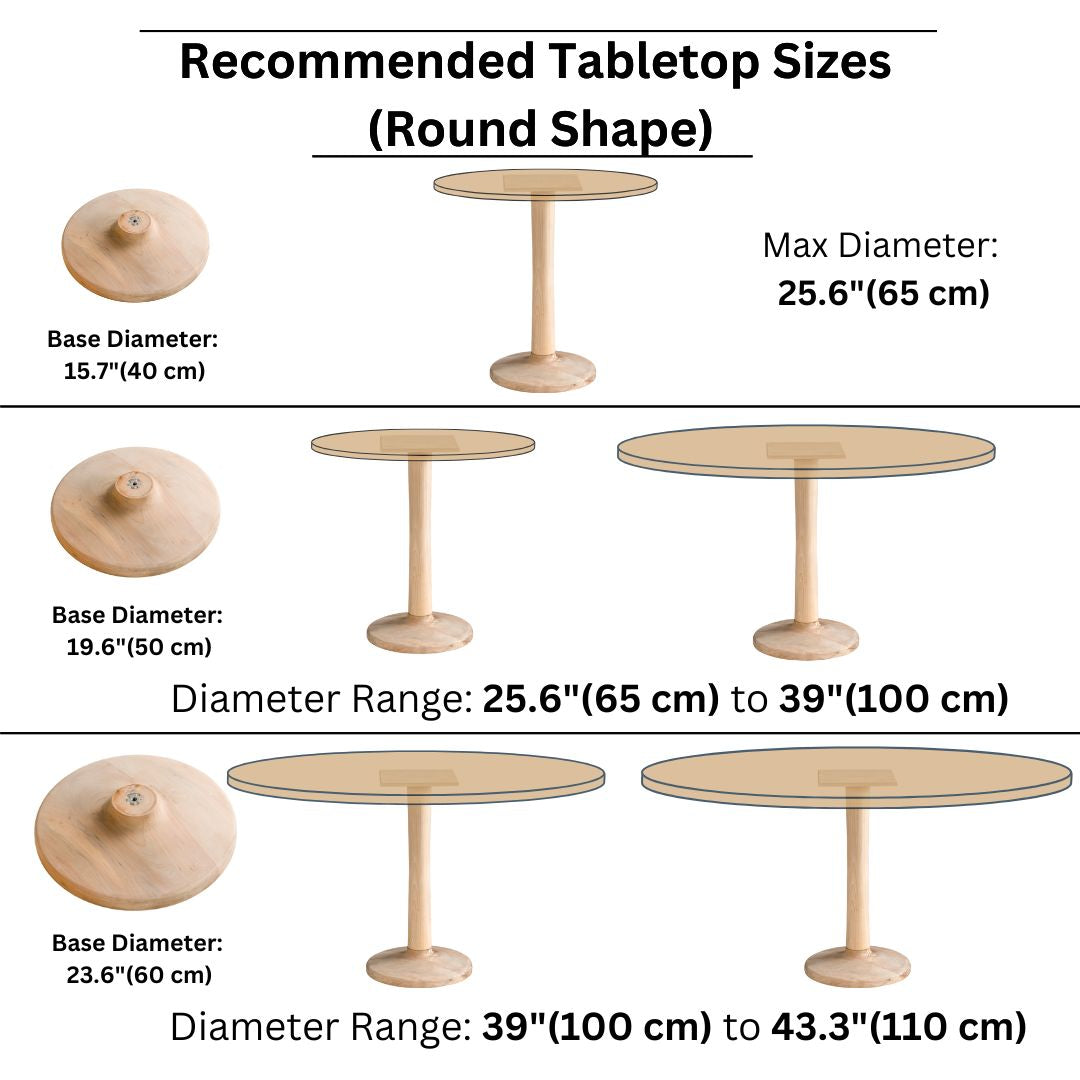 Solid Wood Tulip Pedestal Table Base