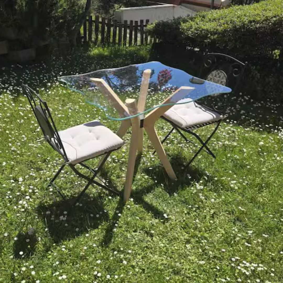 Solid Wood Round Dining Table Base 4-Legs
