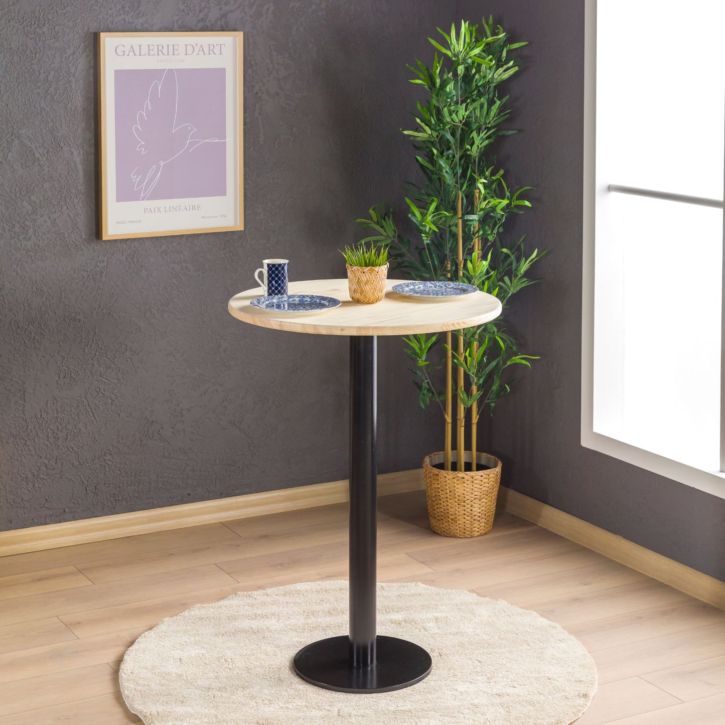 Rustic Bistro Table – Solid Pine Wood