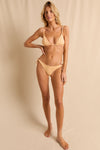 anja bikini bottom bikini Tie side bikini bottom l'idyllique vichy yellow plain background