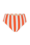 anja bikini high-waisted bikini bottom la magnétique striped orange front