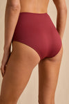 anja bikini high-waisted bikini bottom la magnétique terracotta close up dos