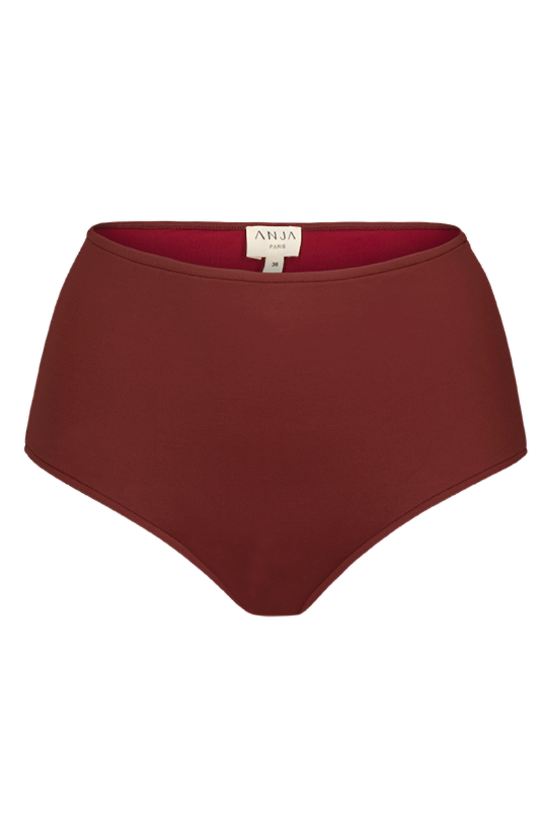 anja bikini bottom bikini high-waisted bikini bottom la magnétique terracotta front