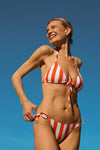 anja bikini Tie side bikini bottom the sensational orange striped photo shoot