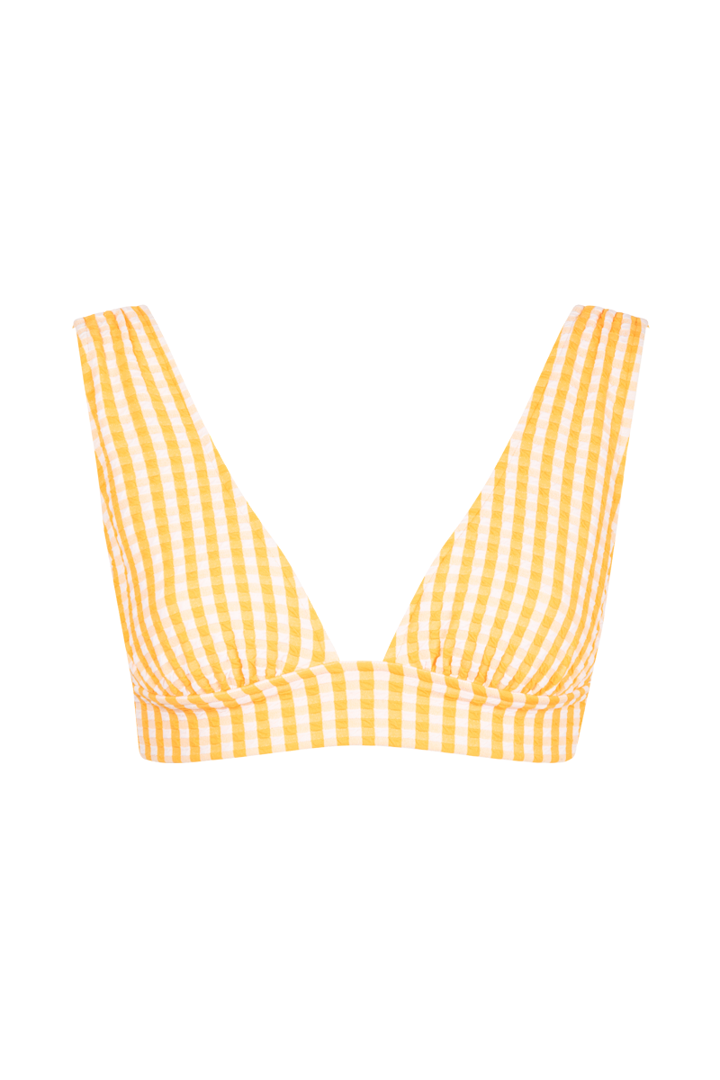 anja bikini top scarf l'ensorcelant vichy yellow front