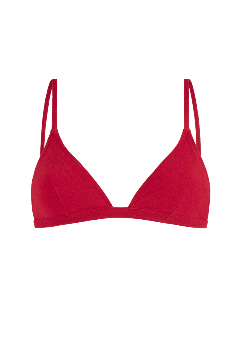 anja triangle bikini top le minimaliste red front
