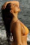 anja triangle bikini top le pétillant vichy yellow side view