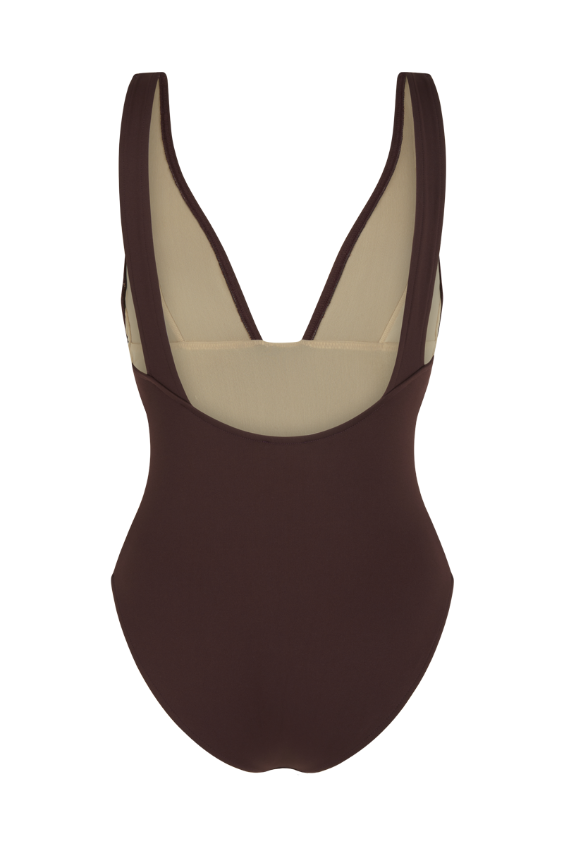 anja swimsuit a piece l'intrépide chocolate behind