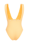anja swimsuit one-piece le plongeant vichy yellow behind