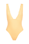 anja swimsuit one-piece le plongeant vichy yellow front