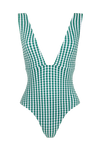 anja swimsuit one-piece le plongeant vichy green front