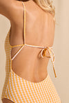 anja swimsuit one-piece le sophistiqué vichy yellow close up back