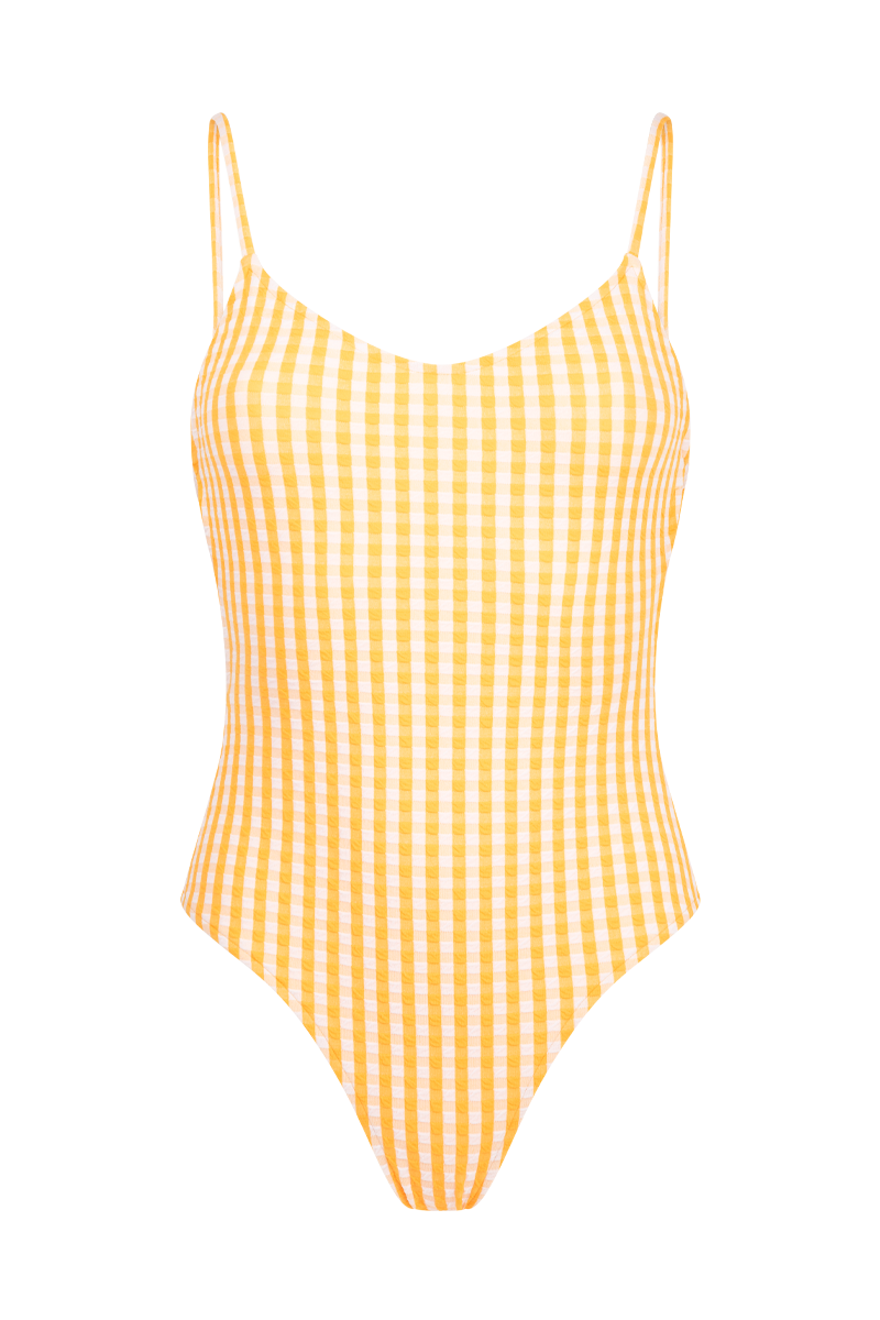 anja swimsuit one-piece le sophistiqué vichy yellow front
