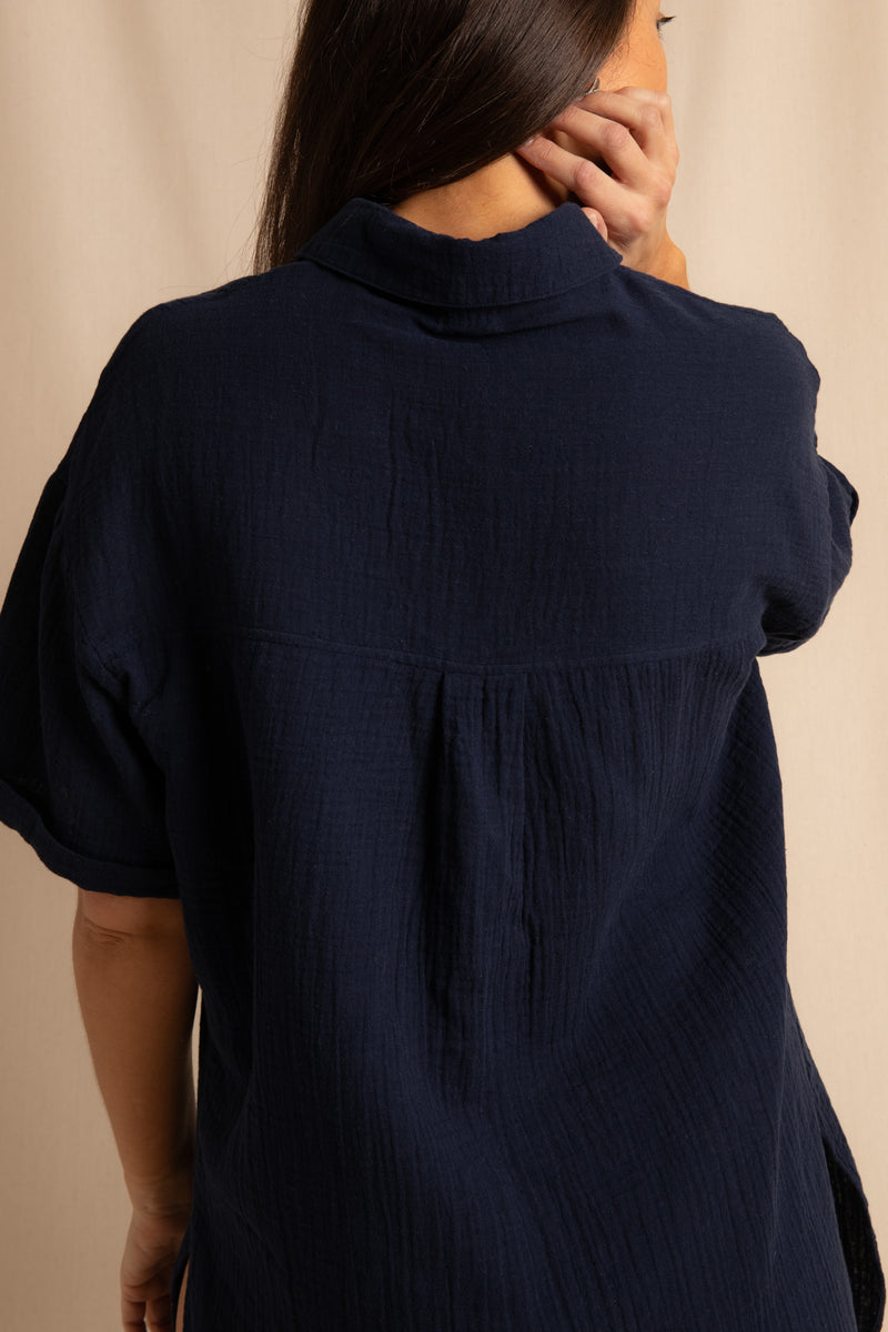 anja prêt à porter shirt le fameux navy close up back