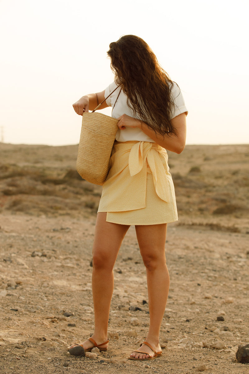 anja ready to wear grand skirt vichy yellow photo shoot
