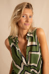 anja ready to wear mini dress the surprising graphic khaki close up face