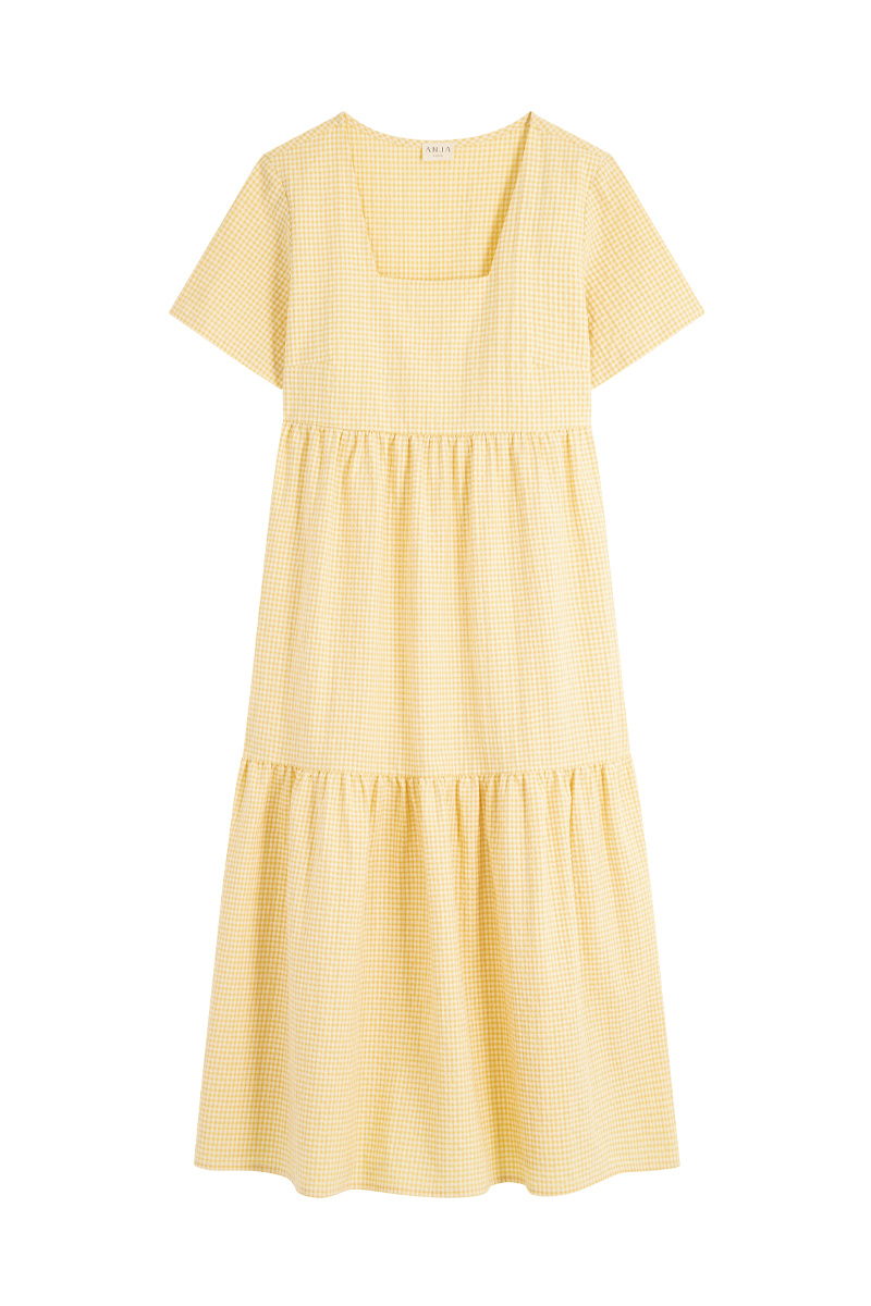 anja prêt à porter dress l'attachante vichy yellow front