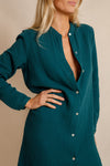 anja prêt à porter dress l'essentielle fir green close-up