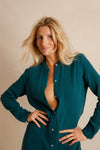 anja prêt à porter dress l'essentielle fir green vu face