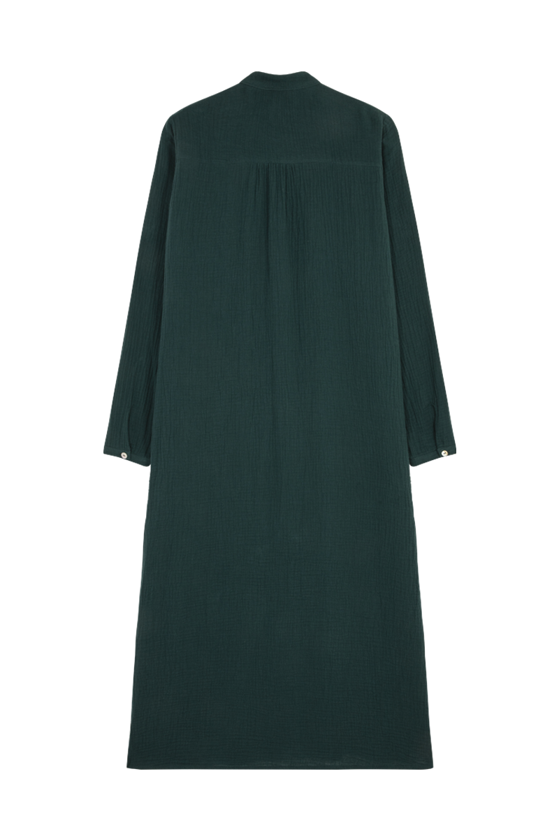 anja prêt à porter dress l'essentielle fir green behind