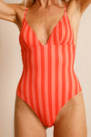 anja x baba swimsuit one-piece elegant red close-up
