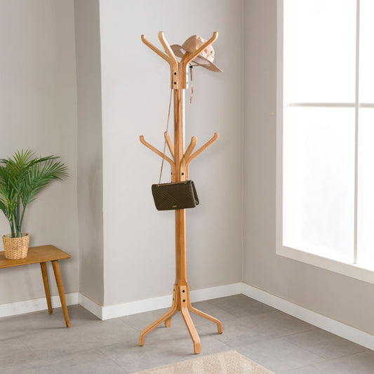 Solid Wood Freestanding Coat Rack