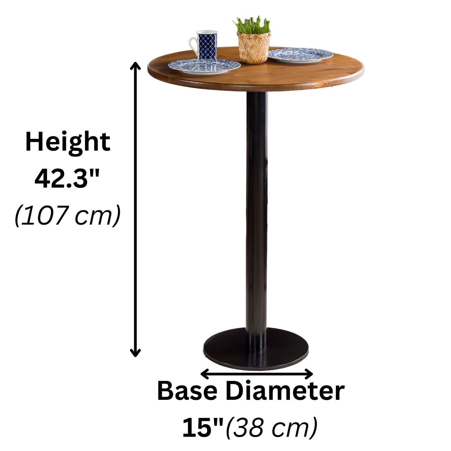 Rustic Bistro Table – Solid Pine Wood
