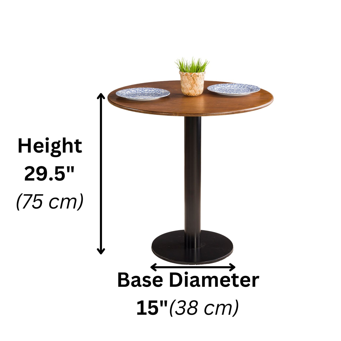 Birch Plywood Round Dining Table with Metal Tulip Leg
