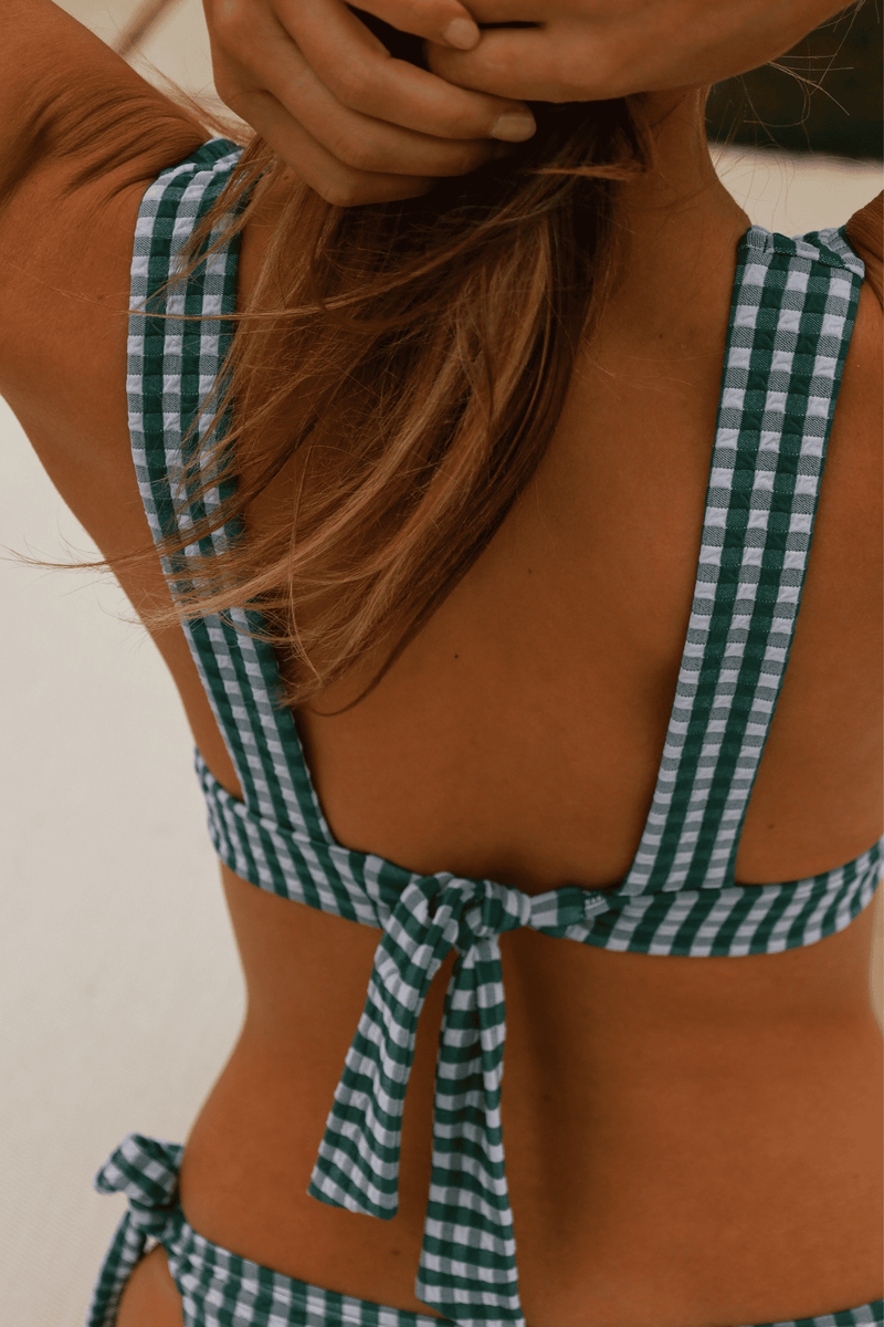 L'Ensorcelant - Vichy Vert - Scarf bikini top