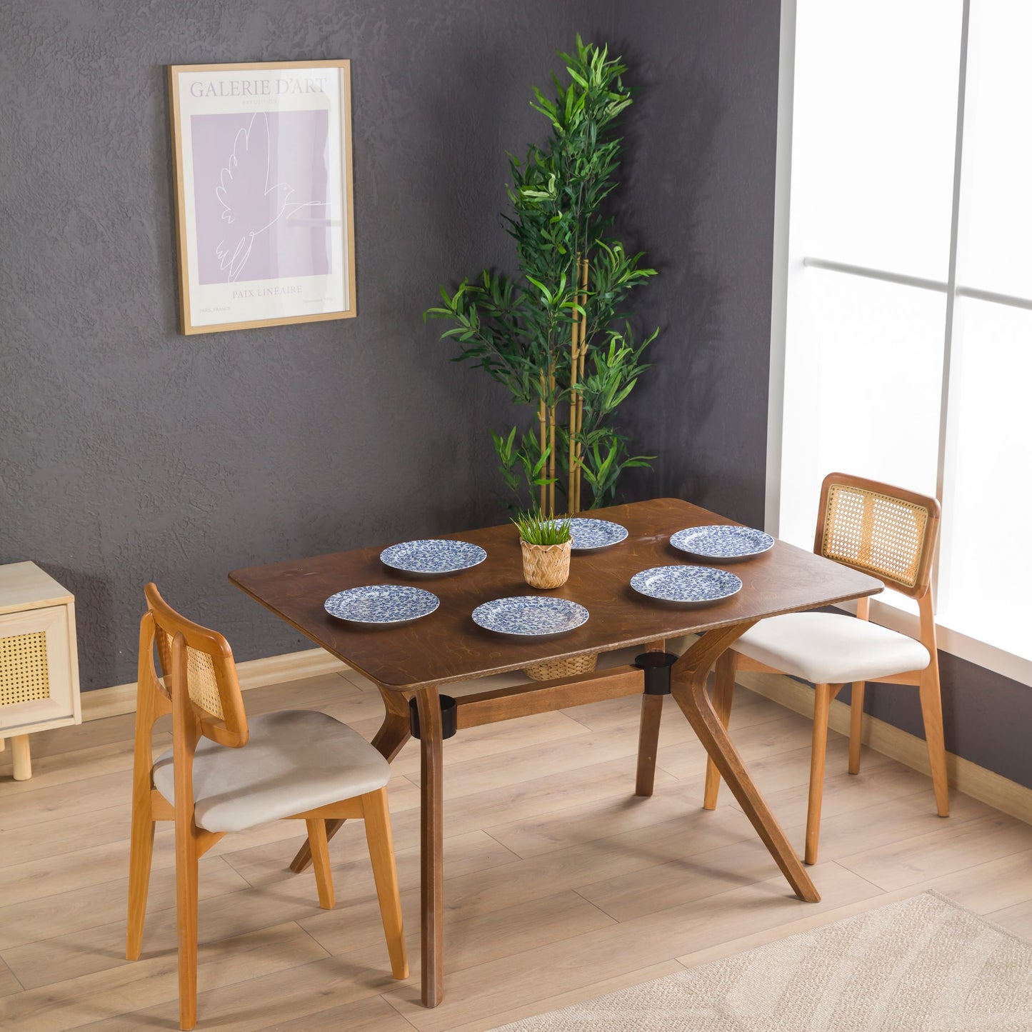 Modern Rectangle Dining Table with Butterfly Legs