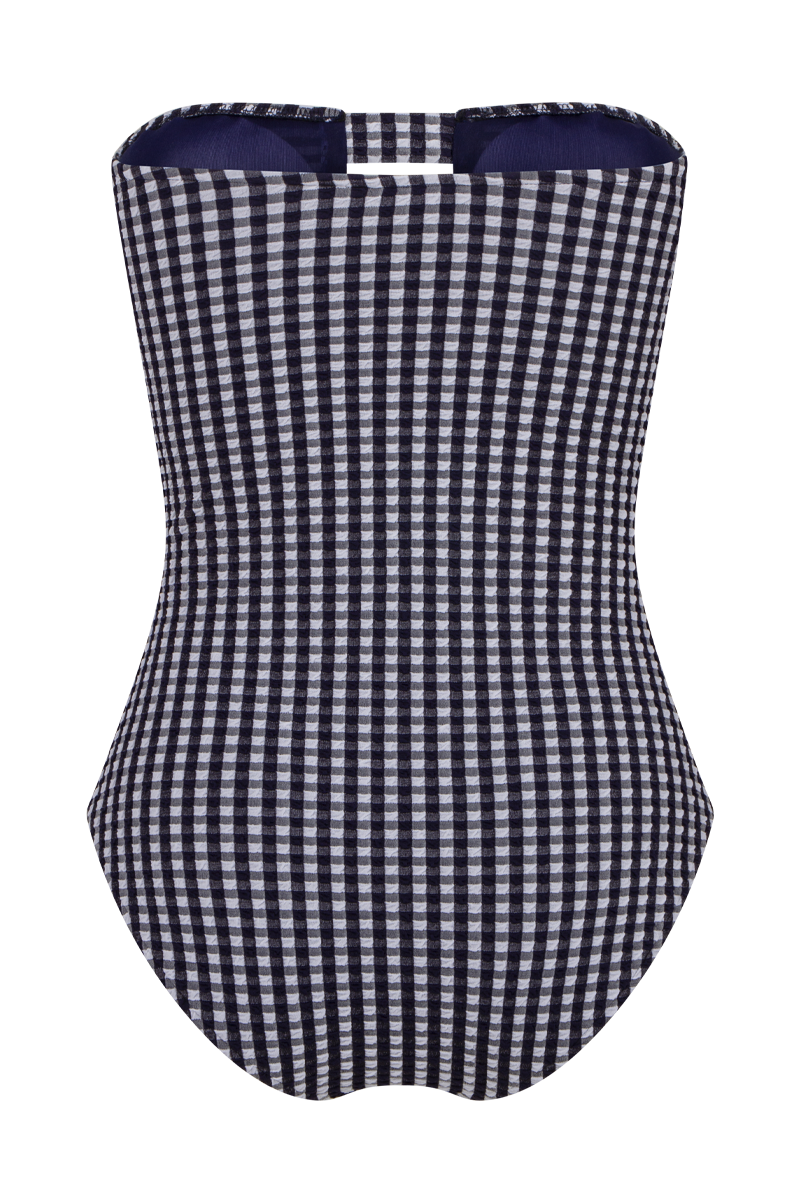 anja swimsuit one-piece l'espiègle vichy marine derrière